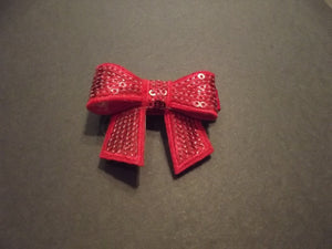 Red Sequin Hair Bow